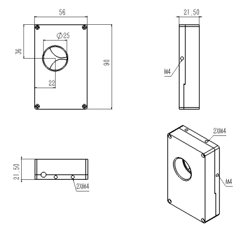 超快電動(dòng)激光快門25mn快門尺寸圖 超快電動(dòng)激光快門25mn快門尺寸圖