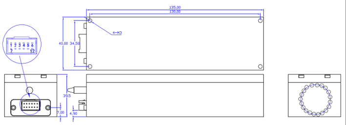 OSW-1×4-Hi 980nm機(jī)械式光開關(guān)產(chǎn)品尺寸圖